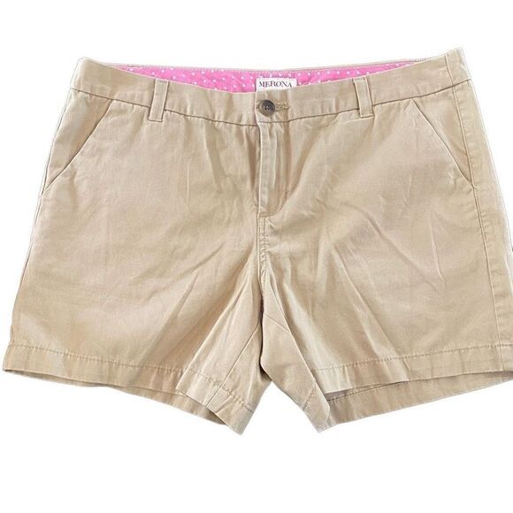 Merona size 12 khaki chino shorts pockets - Picture 1 of 6